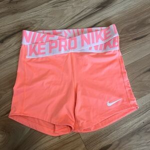 Nike Women's neon pink/orange Pro Shorts
